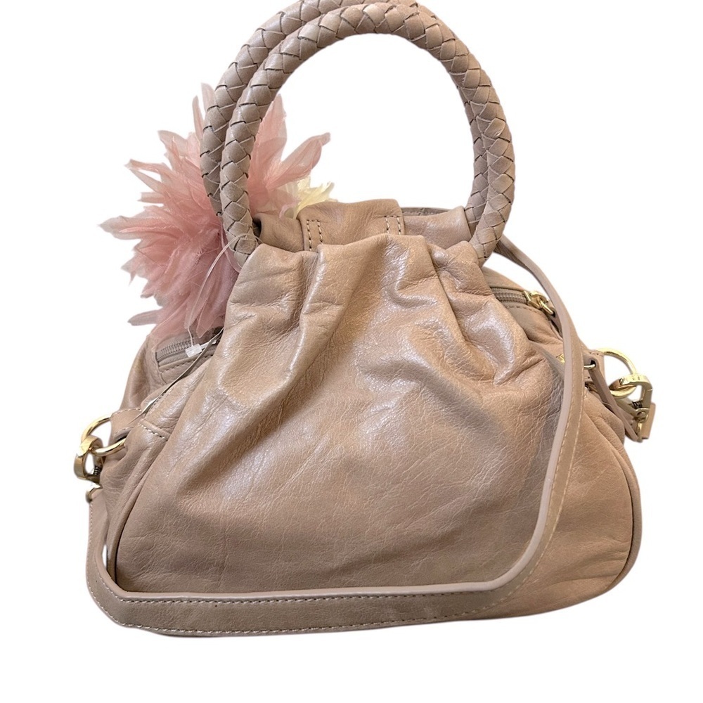 NWT Talbots Genuine Leather Handbag/Crossbody w/Silk Flowers - Picture 4 of 16